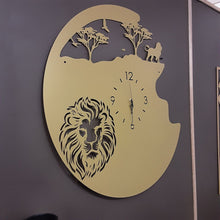 Load image into Gallery viewer, Mufasa Majesty Wall Clock-Gold