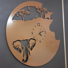 Load image into Gallery viewer, Elephant Harmony Wall Clock-Copper
