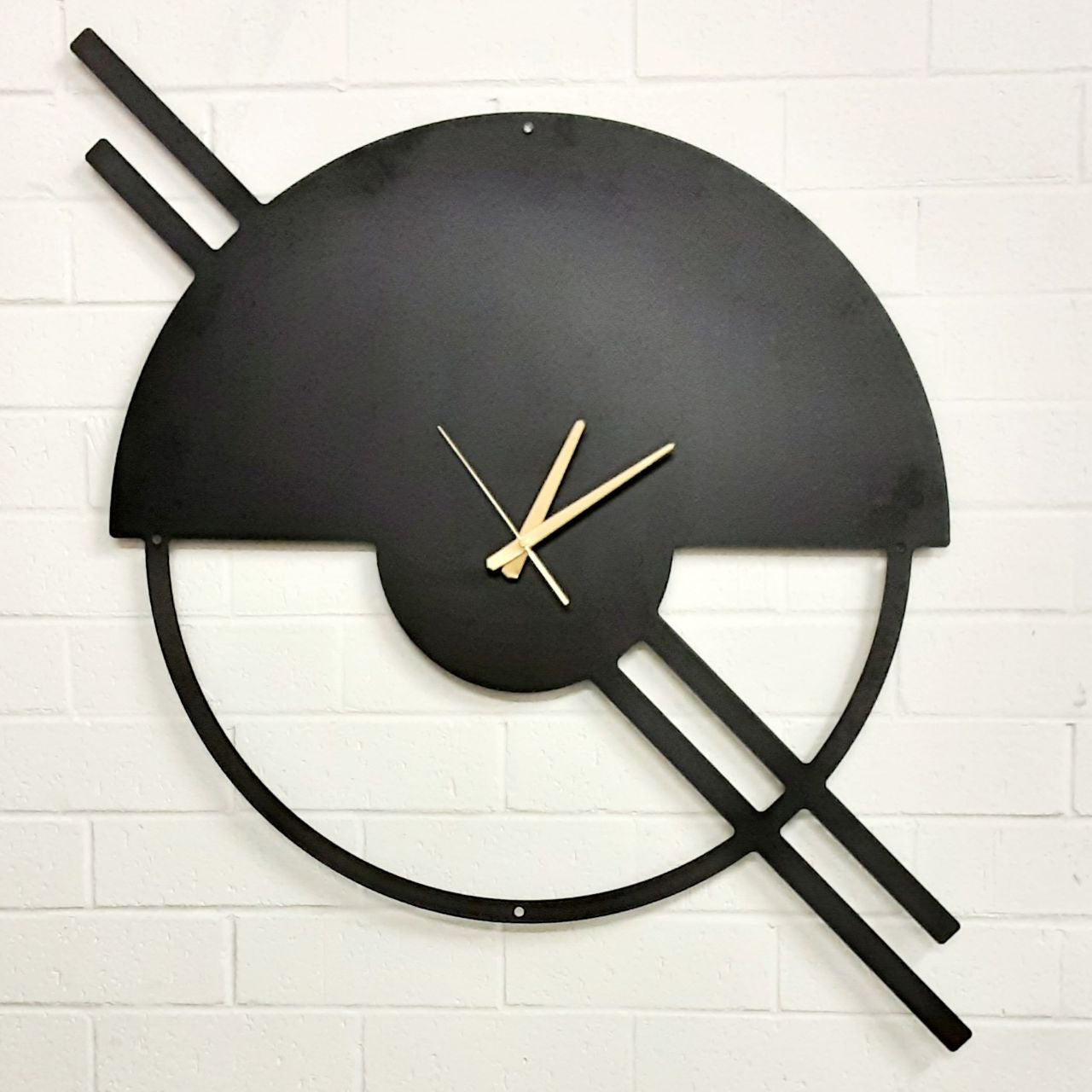 Lunar Elegance Wall Clock - Black