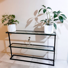Load image into Gallery viewer, Skinny Hallway Console 2 Tier Black
